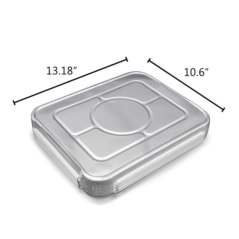 Fig & Leaf (35 Pack) Premium Lids for Chafing Pans 9" x 13" Half Deep Pans l Top Choice Disposable Heavy Duty Aluminum Foil Tin Pan Lid Perfect for Roasting Potluck Catering Party BBQ Baking Cakes Pie - Image 4